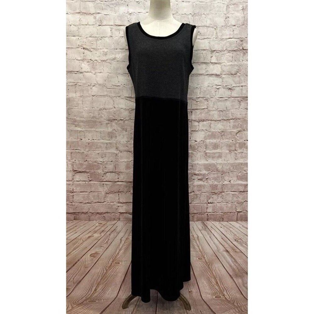 Carol Anderson Maxi Dress Vintage Waffle Thermal Velour Velvet Y2K MINIMALIST
